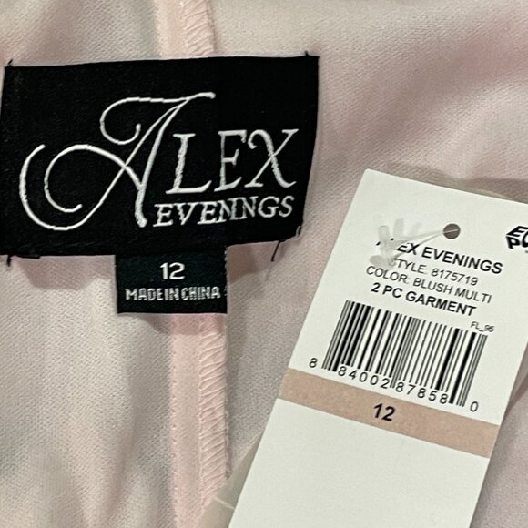ALEX EVENINGS NWT Sleeveless Maxi Chiffon Dress Multi Floral Pink Size 12 - Picture 10 of 14